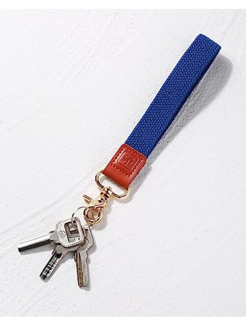 PikPok Mart Wristlet Keychain Lanyard, Stretchy Wrist Lanyard for Keys, Elastic Braided Key Chain Strap ID Badge Wallet Holder