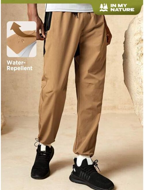 SHEIN In My Nature Men Solid Drawstring Waist Outdoor Pants