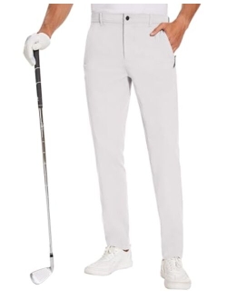 SPECIALMAGIC Golf Pants Men Stretch Slim fit Hiking Pants Lightweight Dress Casual Tapered Zipper Pockets