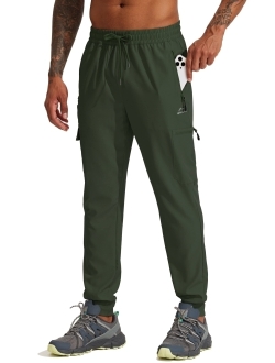 Willit Men's Hiking Joggers Travel Athletic Pants Lightweight Quick Dry Outdoor Running Pants with Zipper Pockets