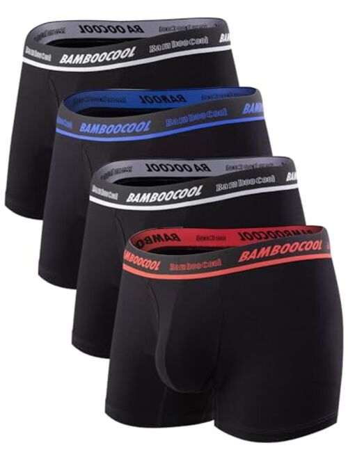 BAMBOO COOL Mens Underwear Trunks Ultra Soft Trunks for Man Stretch Sport Underwears(5 pack)