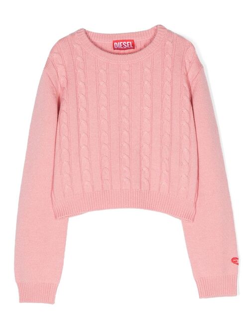 Diesel Kids cable-knit sweatshirt