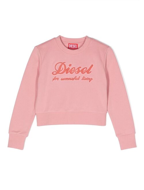 Diesel Kids logo-embossed cotton sweatshirt