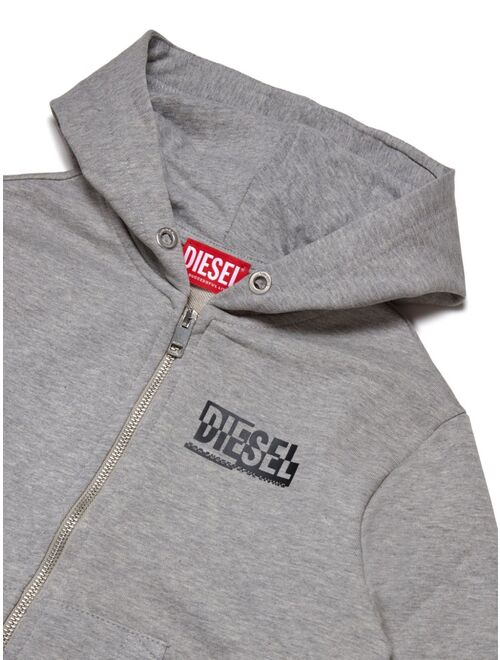 Diesel Kids logo-print cotton hoodie