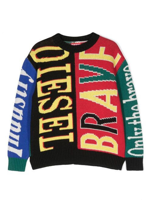 Diesel Kids Keywo intarsia-knit jumper
