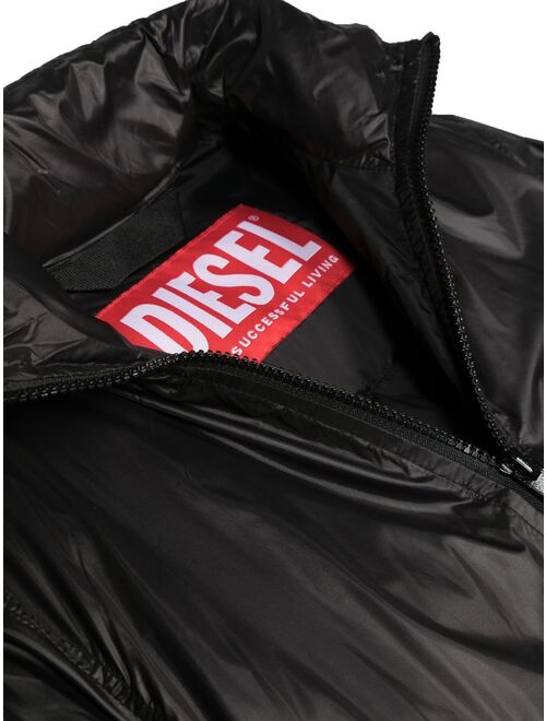 Diesel Kids rear logo-print padded jacket