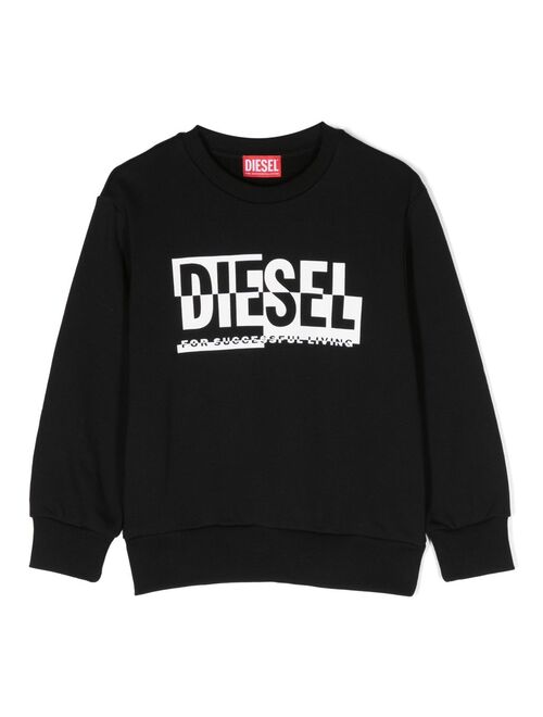 Diesel Kids logo-print cotton sweatshirt