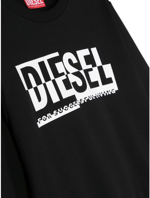 Diesel Kids logo-print cotton sweatshirt