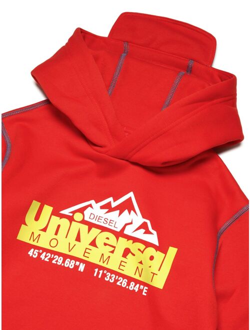 Diesel Kids logo-print long-sleeve hoodie