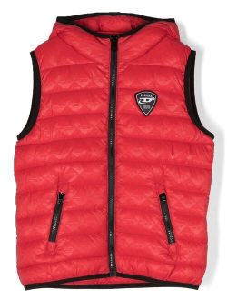 Kids Jkop logo-patch quilted gilet