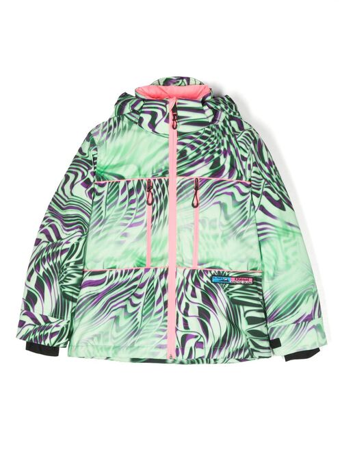 Diesel Kids Jempi-Ski abstract-print hooded jacket