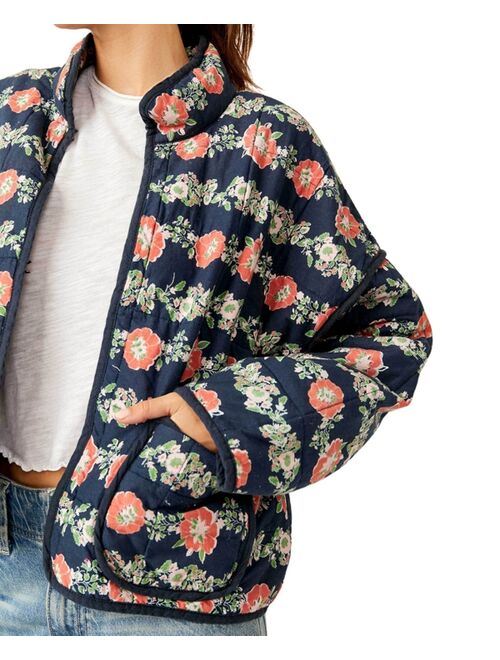 FREE PEOPLE Women's Chloe Cotton Floral Quilted Jacket