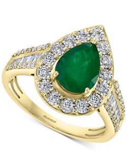 COLLECTION EFFY Emerald ( 1-1/8 ct. t.w.) & Diamond (3/8 ct. t.w.) Teardrop Ring in 14k Gold