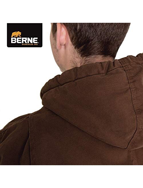 Berne Men's Heartland Washed Duck Hooded Work Jacket