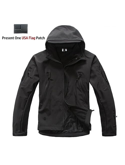ReFire Gear Men's Army Special Ops Military Tactical Jacket Softshell Fleece Hooded Outdoor Coat