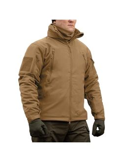 M-Tac Hooded Tactical Jacket Fleece Lined - Water Resistant Softshell Jacket Men