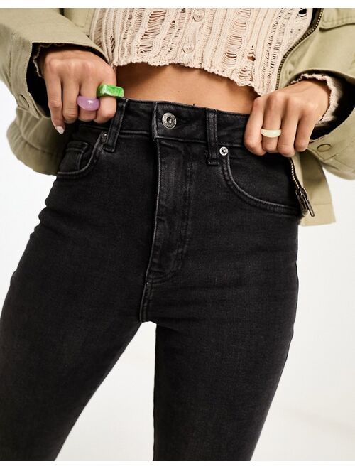 Free People Raw high rise jegging jeans in black