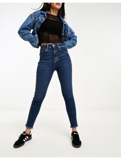 Raw high rise jegging jeans in navy