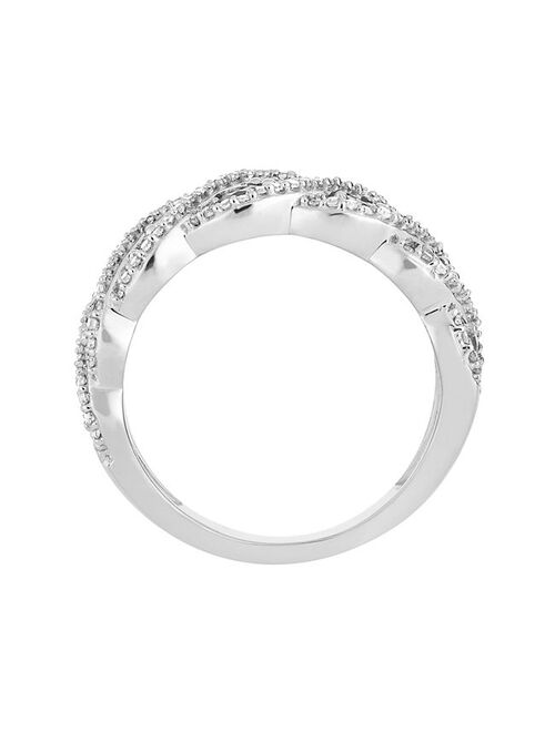 Unbranded 10k White Gold Emerald & 1/3 Carat T.W. Diamond Ring