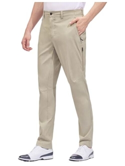 PULI Mens Stretch Golf Pants Lightweight Slim Fit Quick Dry Casual Tapered Work Hiking Cycling Travel with Pockets