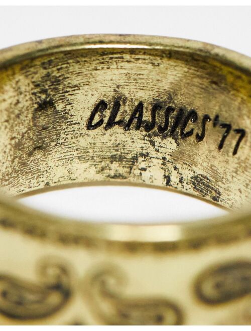 Classics 77 bandana paisley band ring in gold