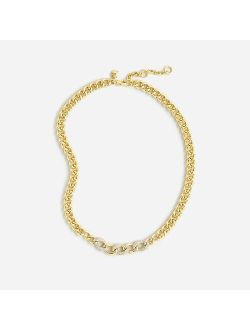 Pavé crystal chain necklace
