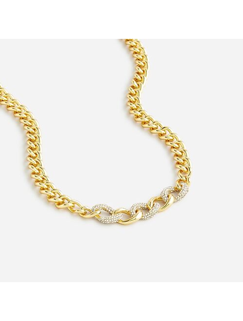 Pav&eacute; crystal chain necklace