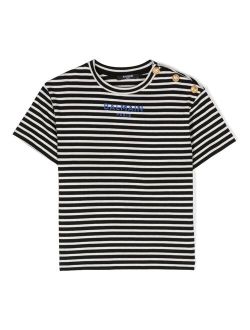 Kids logo-print striped T-shirt