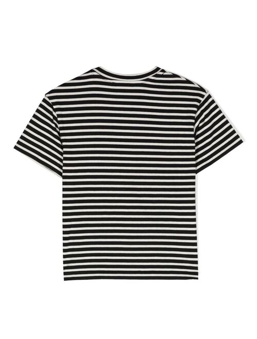 Balmain Kids logo-print striped T-shirt