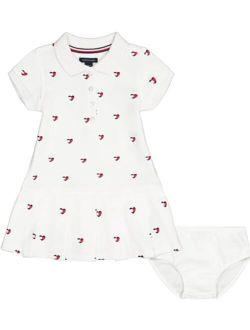 Baby Girls' Short Sleeve Polo Dress with Matching Bloomers
