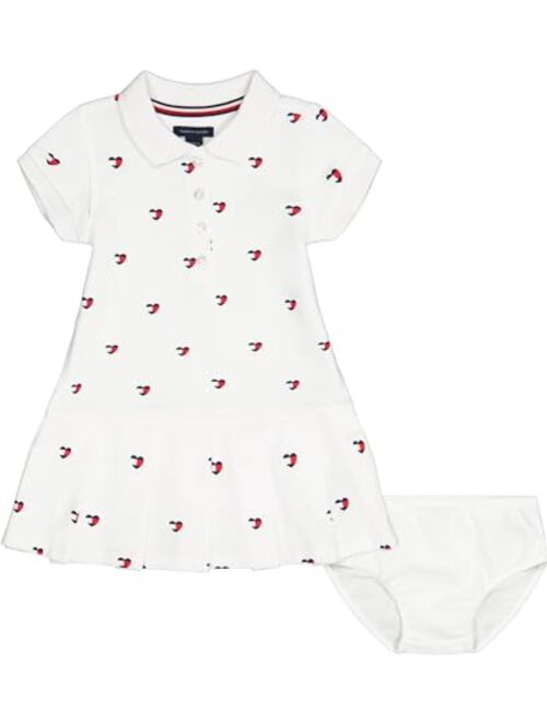 Tommy Hilfiger Baby Girls' Short Sleeve Polo Dress with Matching Bloomers