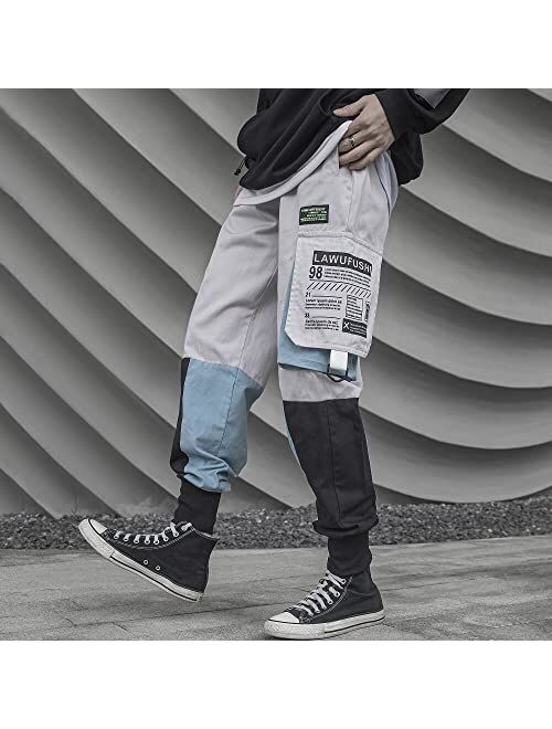 XYXIONGMAO Men's Hip Hop Pants Tactical Techwear Harem Streetwear Sweatpants Cyberpunk Tactical Joggers Cargo Pants for Men