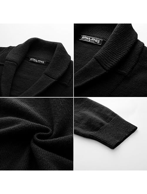 PJ PAUL JONES Men's Shawl Collar Cardigan Sweater Regular Fit Button Down Knitted Sweater