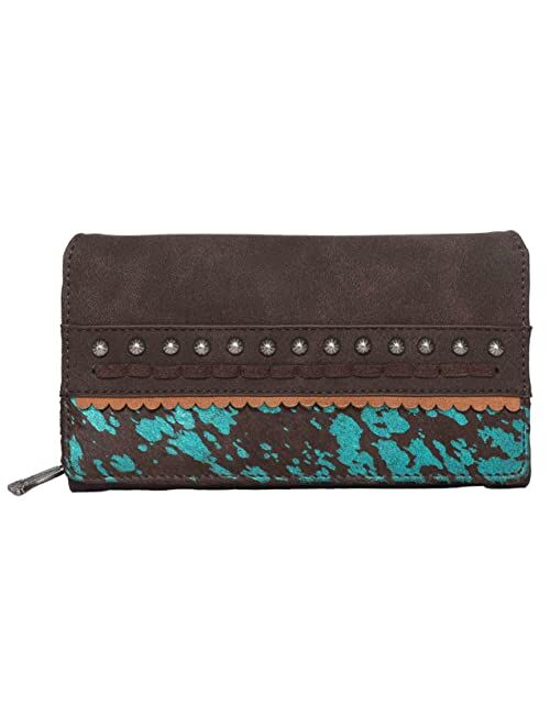 Montana West Womens Leather Wallet Clutch Western Bling Embroidery Embossed Tooled