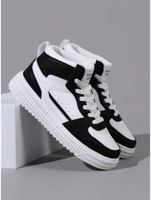 Shein Women's Plus Size Colorblock High Top Athletic Shoes For Students, Outdoor