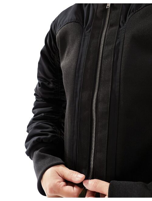 COLLUSION cropped bomber jacket in black
