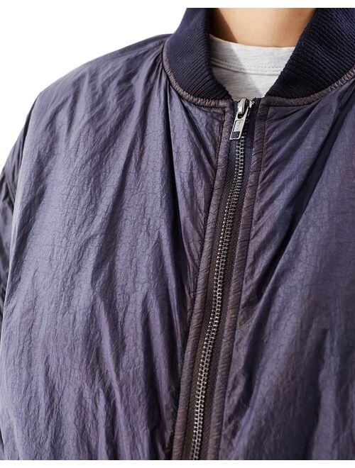 COLLUSION washed bomber jacket in navy
