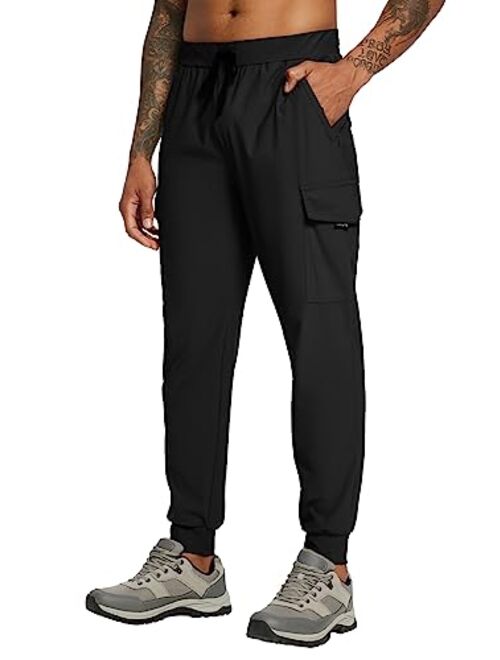 BALEAF Joggers for Men with Zipper Pockets, Lightweight Quick Dry Hiking Cargo Pants, Stretch UPF 50+ Outdoor Apparel