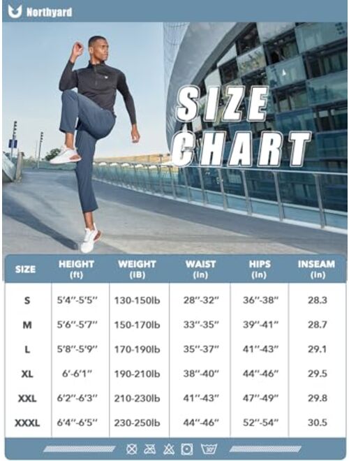 NORTHYARD Men's Fleece Lined Pants Athletic Workout Running Joggers Winter Warm Wind Sweatpants for Active Gym Track Jogging