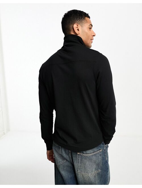 French Connection roll neck long sleeve T-shirt in black