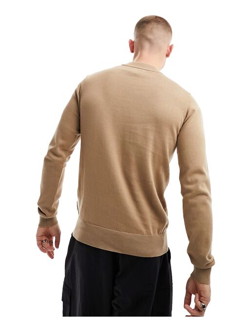 French Connection cotton turtle neck sweater in camel