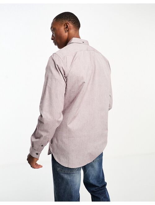 French Connection long sleeve oxford shirt in burgundy
