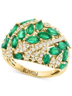 COLLECTION EFFY Emerald (2-1/5 ct. t.w.) & Diamond (3/8 ct. t.w.) Cluster Ring in 14k Gold