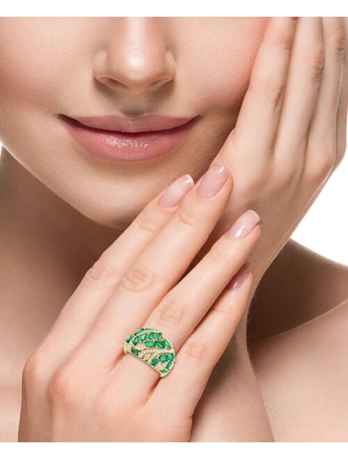 EFFY COLLECTION EFFY Emerald (2-1/5 ct. t.w.) & Diamond (3/8 ct. t.w.) Cluster Ring in 14k Gold