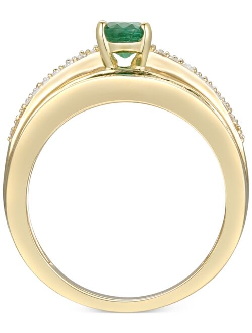 MACY'S Emerald (1-7/8 ct. t.w.) & Diamond (1/4 ct. t.w.) Ring in 14k Gold
