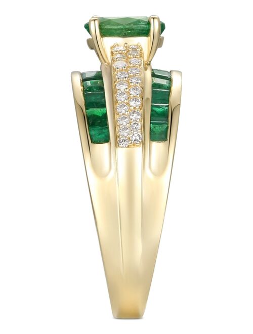MACY'S Emerald (1-7/8 ct. t.w.) & Diamond (1/4 ct. t.w.) Ring in 14k Gold