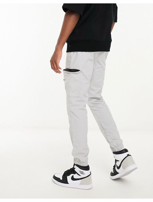 French Connection utility tech cargo pants in light gray