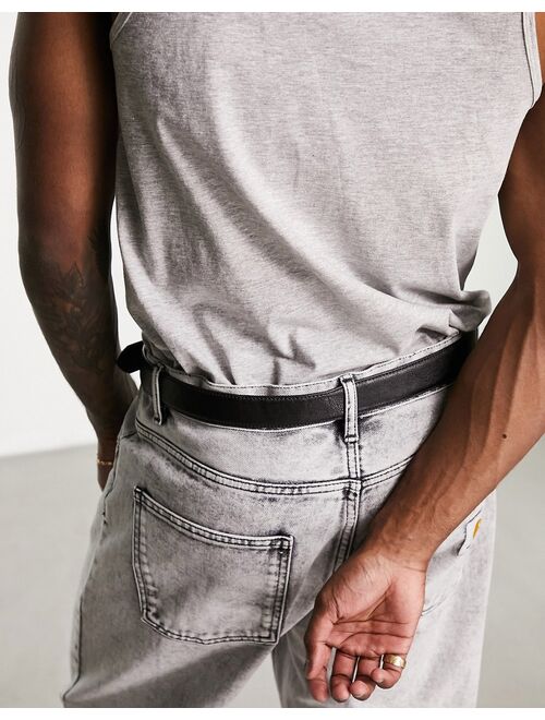 french Connection FCUK logo reversible belt in black