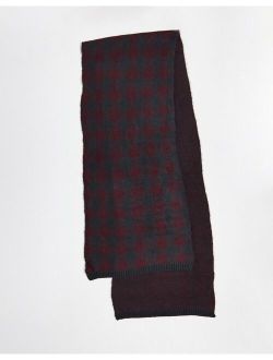 large gingham scarf in burgundy