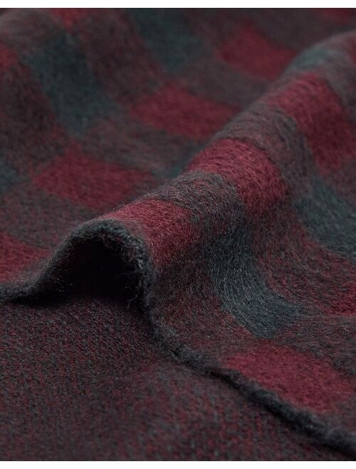 French Connection large gingham scarf in burgundy